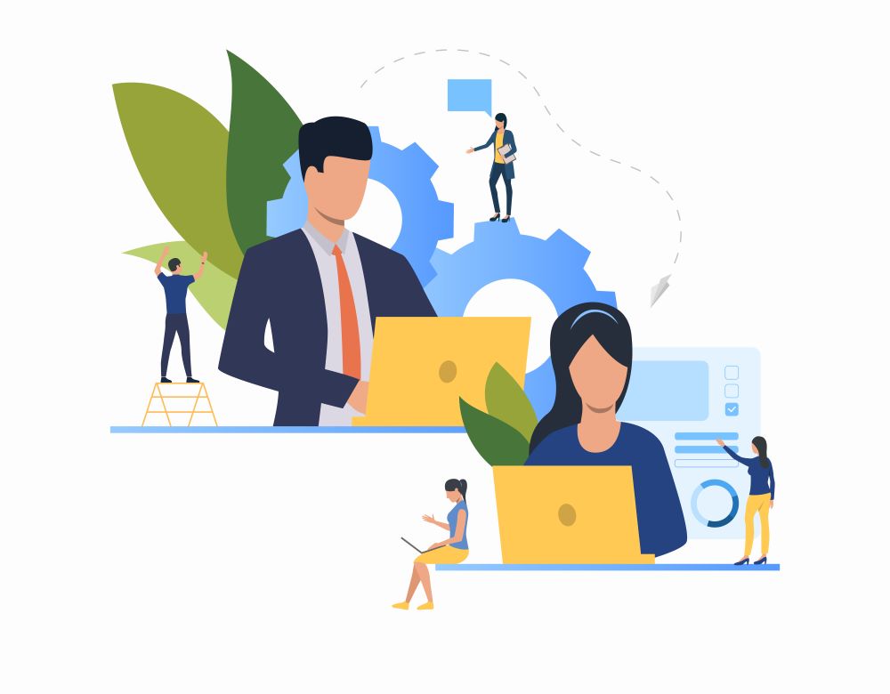 grafica di persone al lavoro